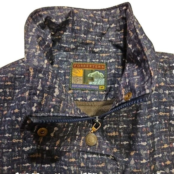 Forresters Drytech Rain Jacket Womens M Gore-Tex Blue Print Full Zip - Picture 5 of 15